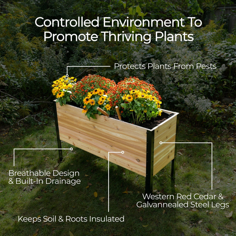 Cedar Planter - 18" x 60" Raised Garden Bed - 30" TALL / Select Grade