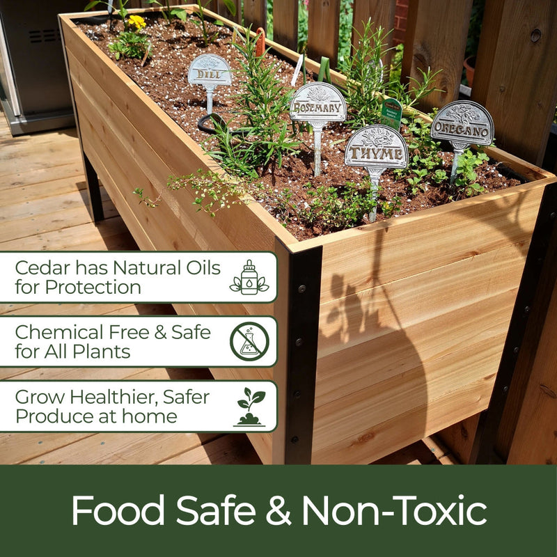 Cedar Planter - 18" x 60" Raised Garden Bed - 30" TALL / Select Grade