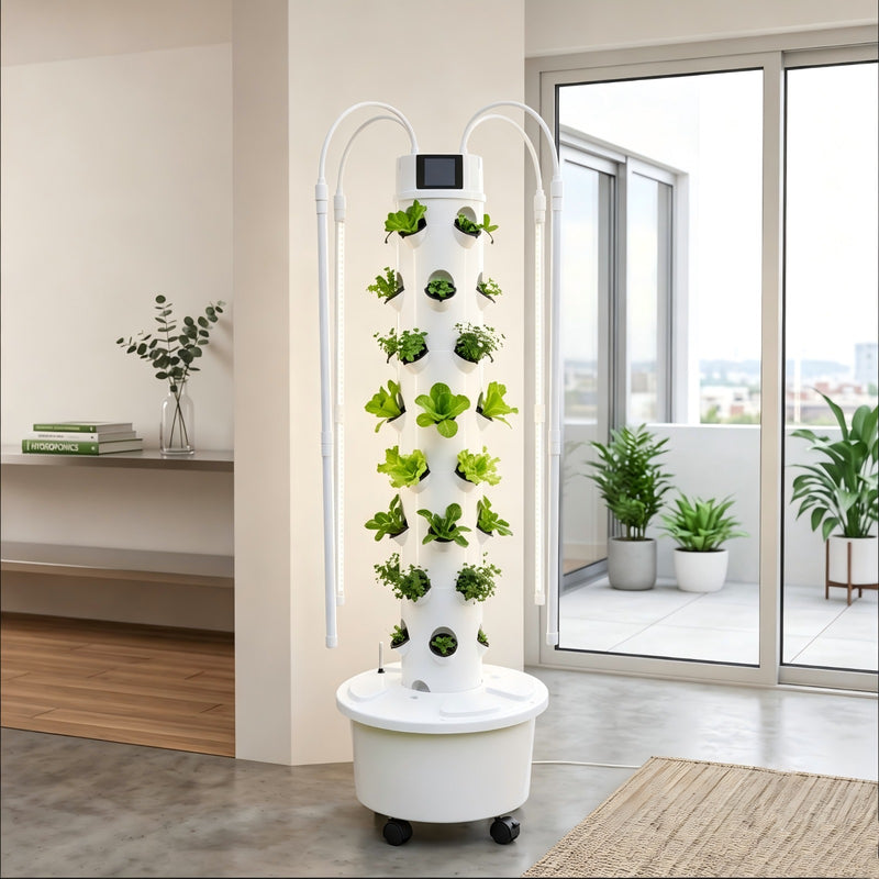 LYINE 5P8 Hydroponic Smart System Grow Tower | 40 Plants & LED Lights