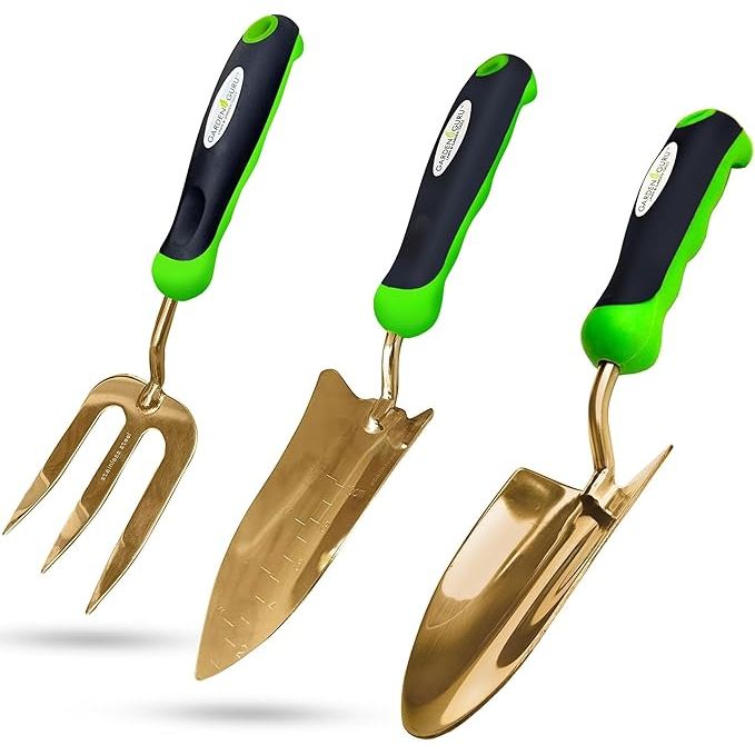 Garden Tool Set  Titanium - 3 PC  Hand Trowel Transplanter Cultivator
