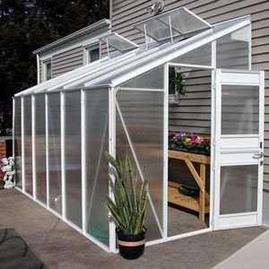 GrowSpan Estate Elite Attached Greenhouse - 6'4"W x 8'3"H x 16'6"L