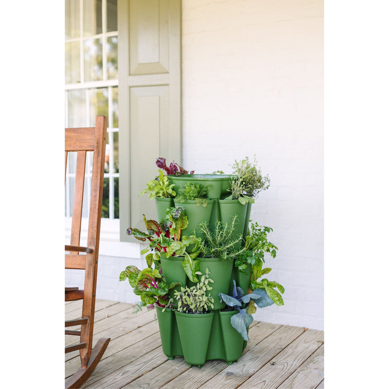 Greenstalk 3 Tier Garden Vertical Planter - 18 planting pockets - basic texture