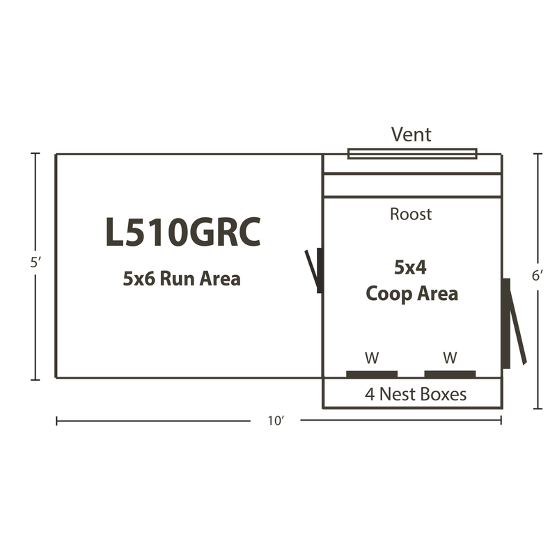 Henhouse Collection - Amish-Built Lean-To Style Combo (Chicken Coop & Run) Up to 7 chickens