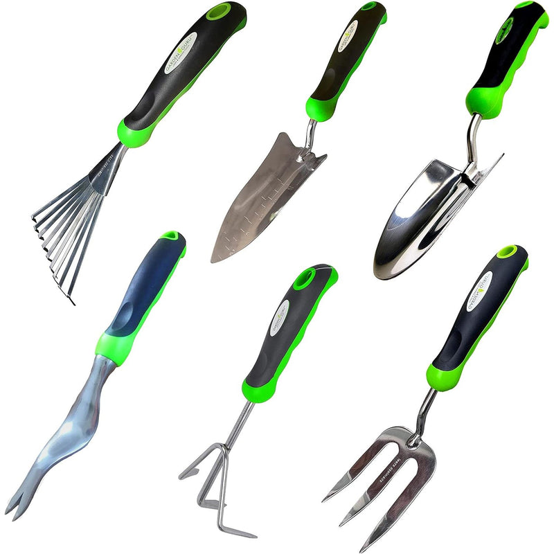 Gardening Tool 6 PC Set (Includes Trowel/Transplanter/Rake/Weeder/Cultivator/Fork)