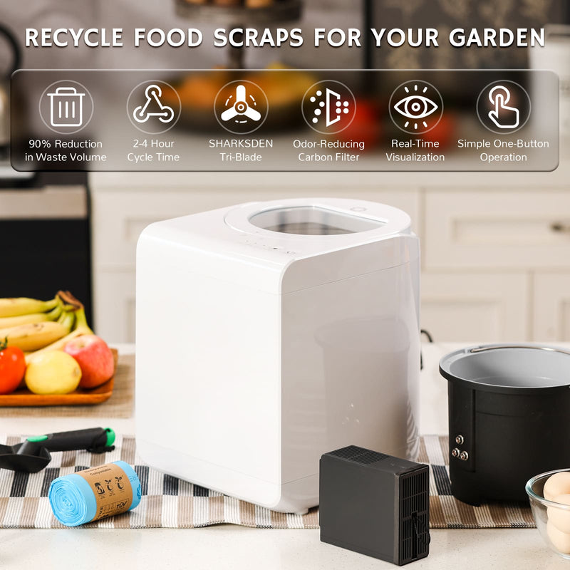 Revive V500 Electric Kitchen Composter with Visual Lid | 2.5L Food Recycler