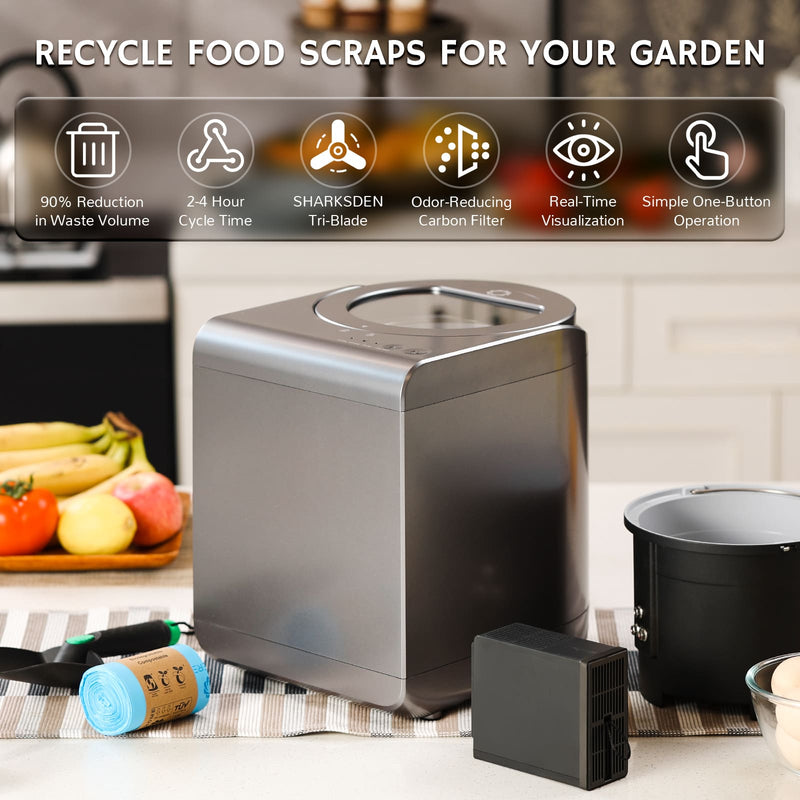 Revive V500 Electric Kitchen Composter with Visual Lid | 2.5L Food Recycler