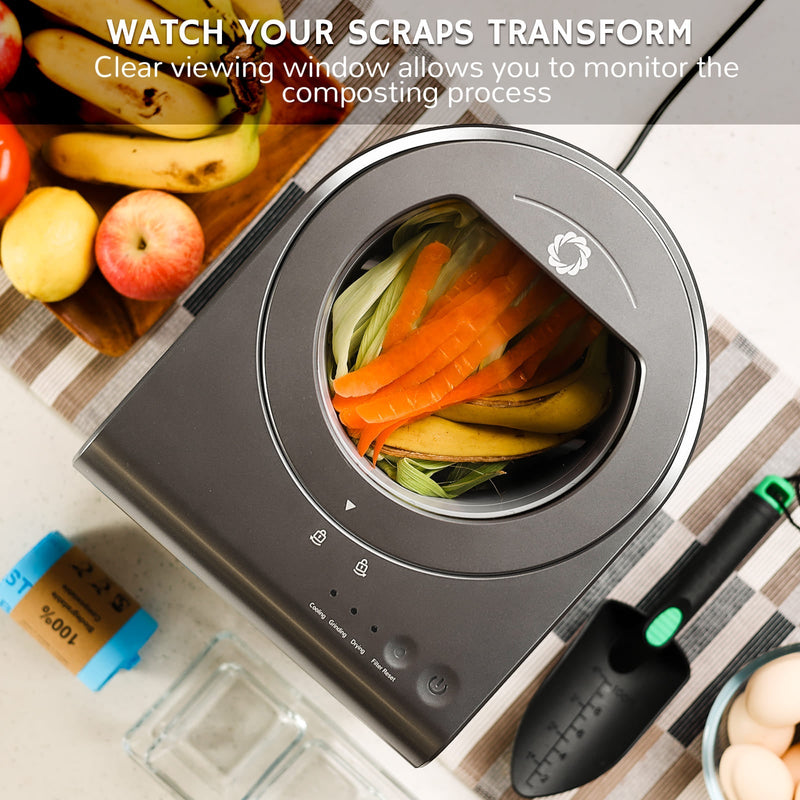 Revive V500 Electric Kitchen Composter with Visual Lid | 2.5L Food Recycler