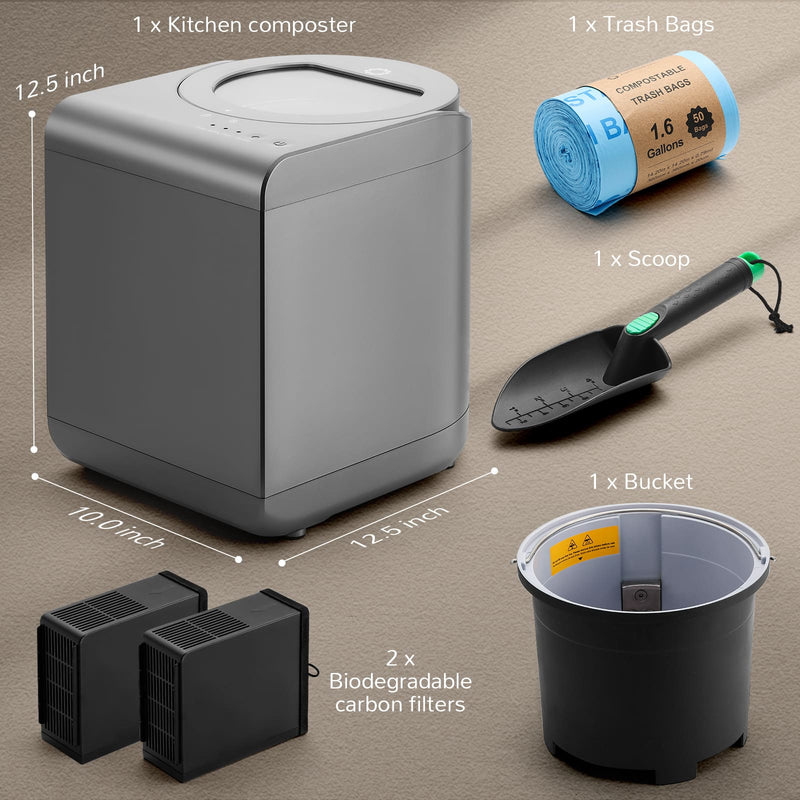 Revive V500 Electric Kitchen Composter with Visual Lid | 2.5L Food Recycler