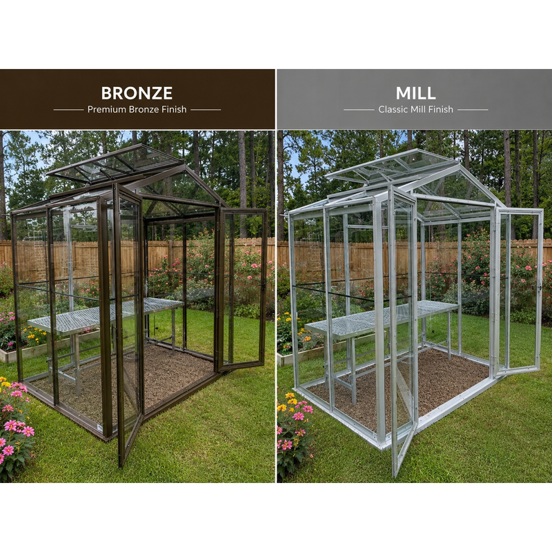Janco  Sago 5' x 8' Aluminum Tempered Glass Greenhouse Kit