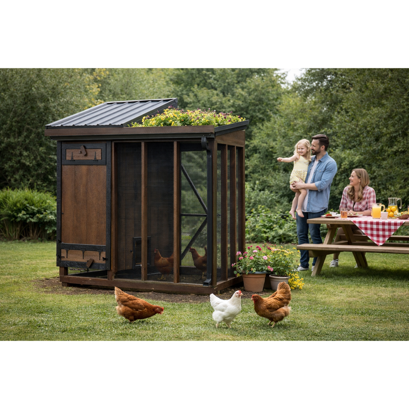 Henhouse Collection - Amish-Built Lean-To Style Combo (Chicken Coop & Run) Up to 7 chickens