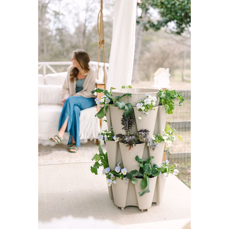 Greenstalk 3 Tier Vertical Garden - 18 planting pockets - Basket Weave Texture
