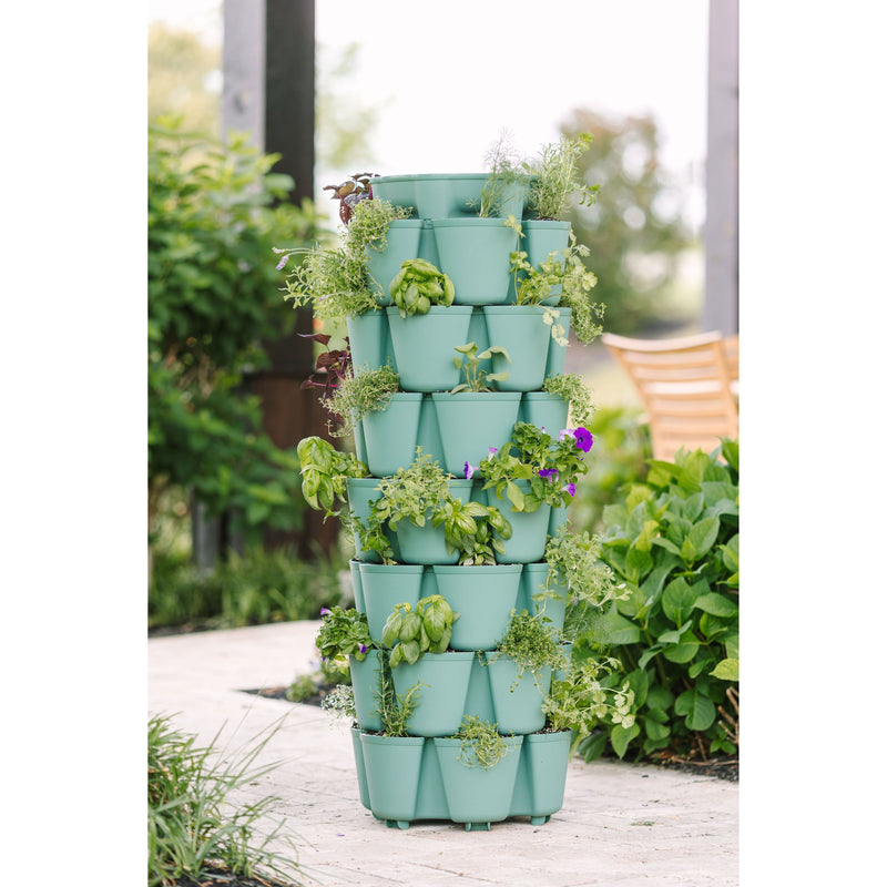 Greenstalk 7 Tier Garden Leaf Vertical Planter - 42 pocket planter - Basic Texture
