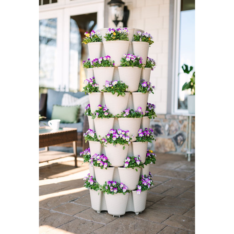 Greenstalk 7 Tier Garden Leaf Vertical Planter / 42 pocket planter / Basket Weave Texture