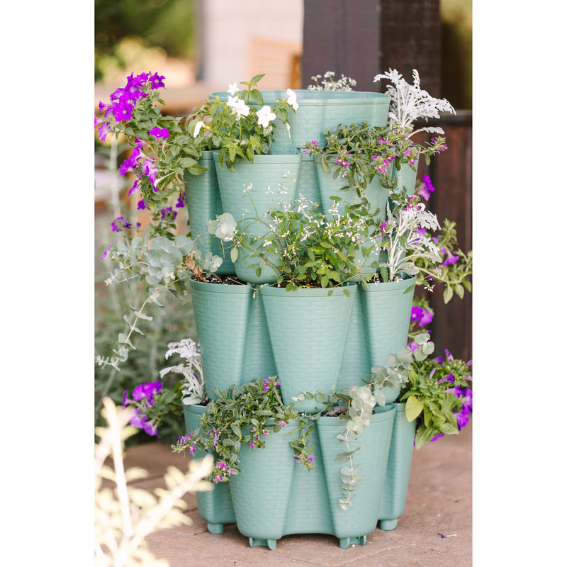 Greenstalk 3 Tier Vertical Garden - 18 planting pockets - Basket Weave Texture