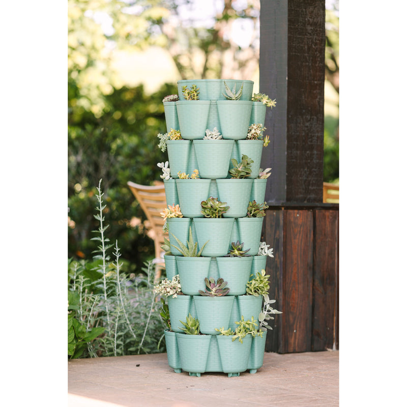 Greenstalk 7 Tier Garden Leaf Vertical Planter / 42 pocket planter / Basket Weave Texture