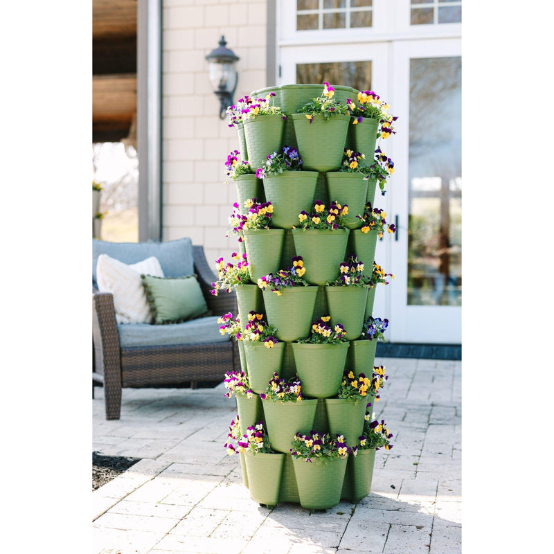 Greenstalk 7 Tier Garden Leaf Vertical Planter / 42 pocket planter / Basket Weave Texture