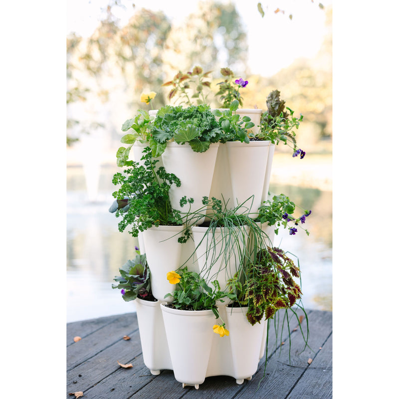 Greenstalk 3 Tier Garden Vertical Planter - 18 planting pockets - basic texture