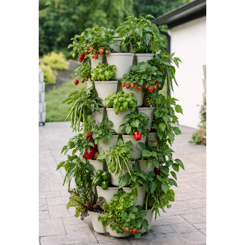 Greenstalk 7 Tier Garden Leaf Vertical Planter - 42 pocket planter - Basic Texture