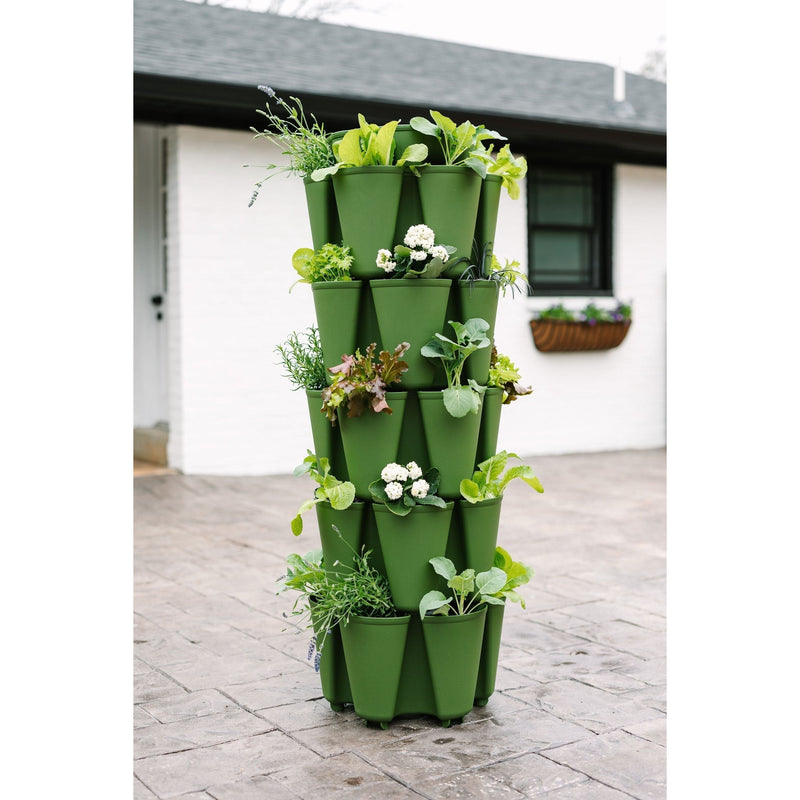 Greenstalk 5 Tier Garden Vertical Planter - 30 pocket growing system - Basket Texture