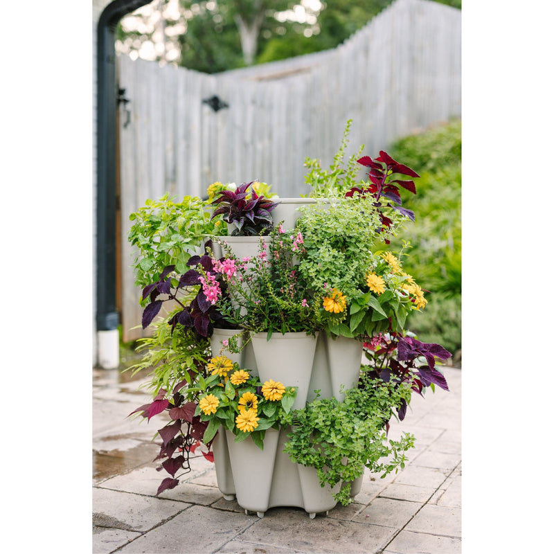 Greenstalk 3 Tier Garden Vertical Planter - 18 planting pockets - basic texture