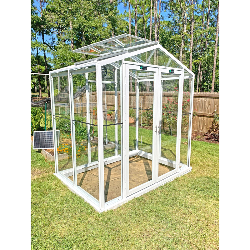 Janco  Sago 5' x 8' Aluminum Tempered Glass Greenhouse Kit