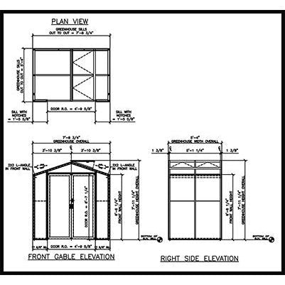 Janco  Sago 5' x 8' Aluminum Tempered Glass Greenhouse Kit