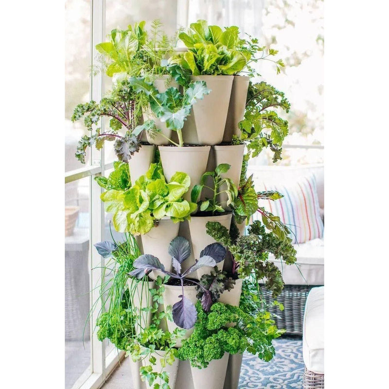 Greenstalk 5 Tier Garden Vertical Planter - 30 pocket growing system - Basket Texture