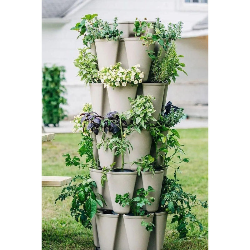 Greenstalk 5 Tier Garden Vertical Planter - 30 pocket growing system - Basket Texture