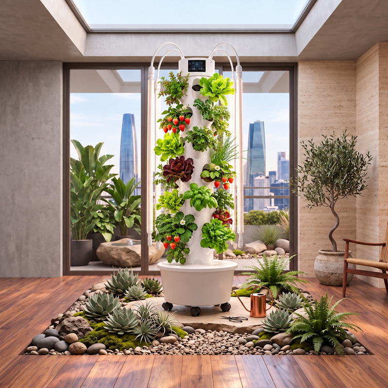 LYINE 5P8 Hydroponic Smart System Grow Tower | 40 Plants & LED Lights