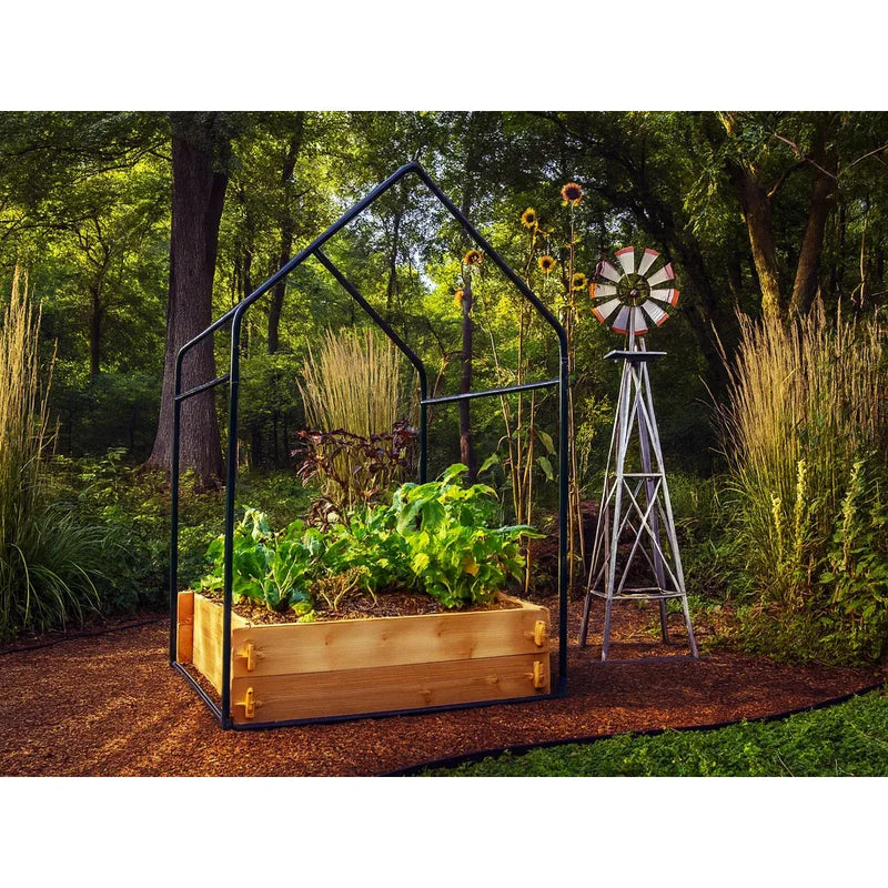 Cedar Raised Garden Bed with Greenhouse Cover